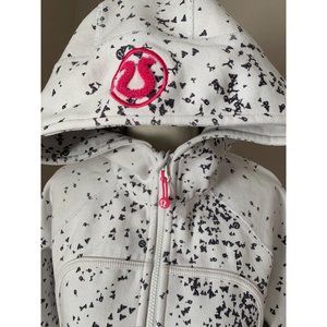 COPY - Lululemon Thick Scuba Hoodie 10 Rare Print full Zip Jacket Thumbholes wh…